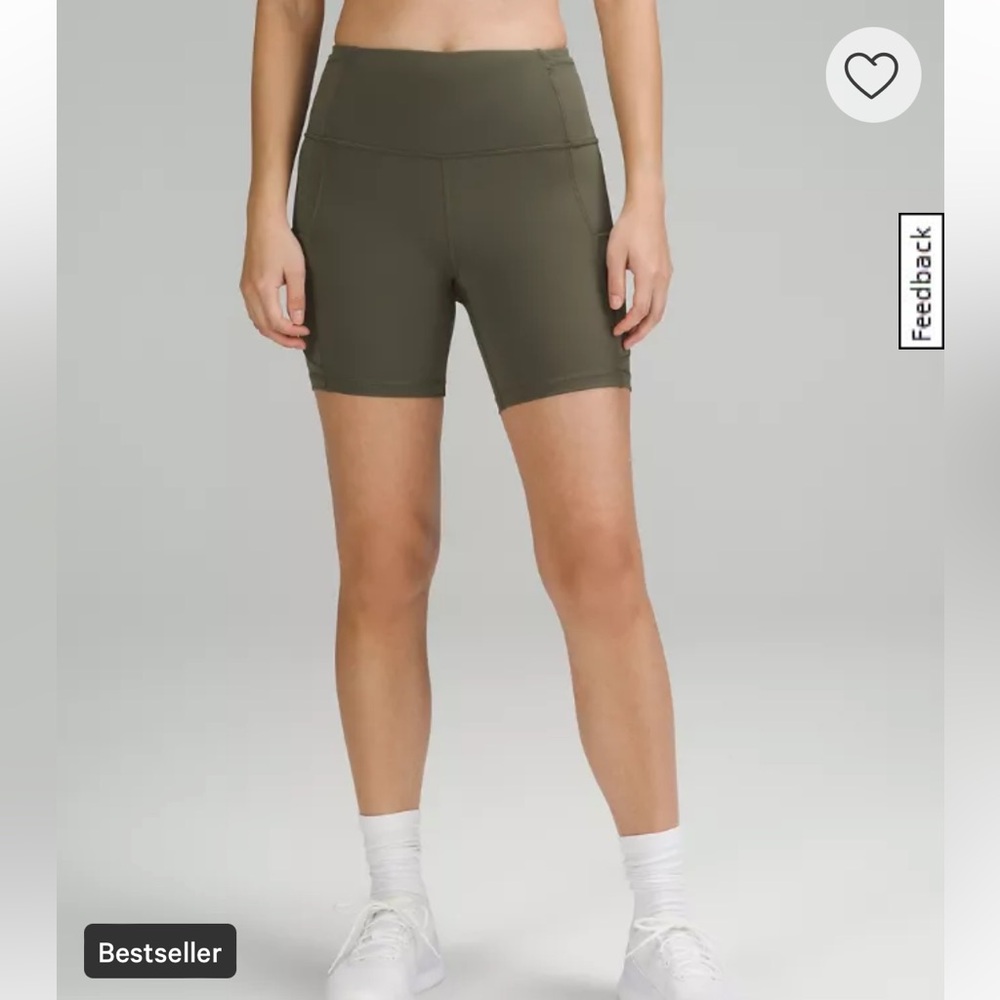 Fast and Free High-Rise Short 6" size 4 in Army Green